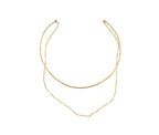 Delicate gold-filled layered choker necklace with thin chains, handmade jewelry for women's fashion accessories