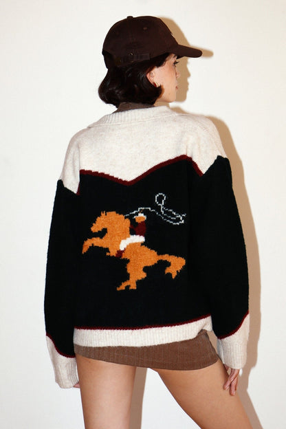 Rodeo Cowboy Sweater - Polkadots & Moonbeams LABailey RoseRED/WHITEXSRodeo Cowboy Sweater