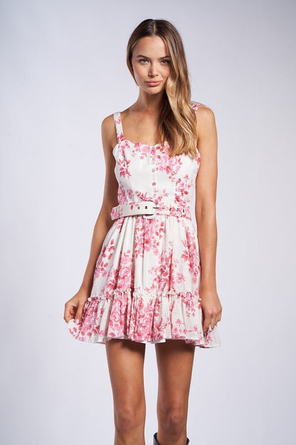 Rosewood Double V Belted Mini - Polkadots & Moonbeams LASky To MoonFLORALSRosewood Double V Belted Mini