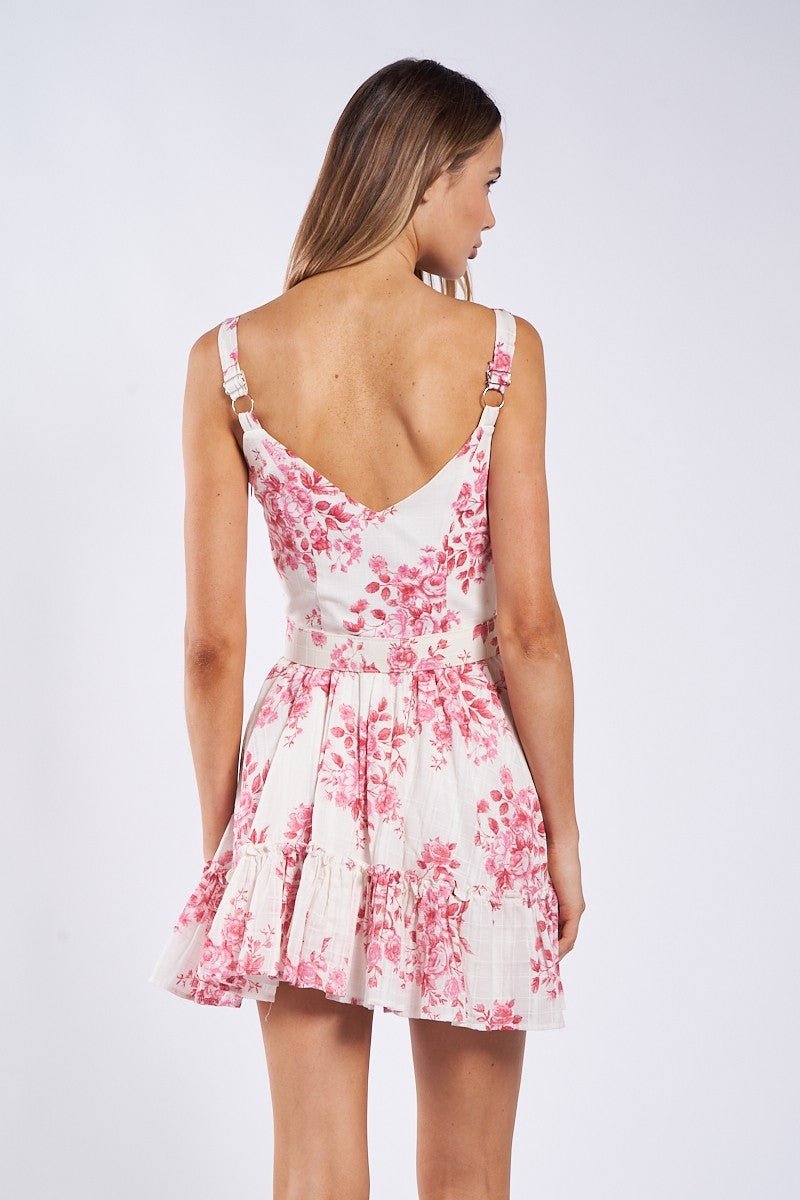 Rosewood Double V Belted Mini - Polkadots & Moonbeams LASky To MoonFLORALSRosewood Double V Belted Mini