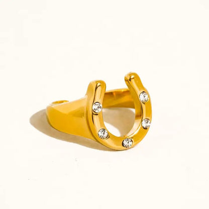 Rovanic CZ Horseshoe Ring - Polkadots & Moonbeams LALuv AJGold7Rovanic CZ Horseshoe Ring