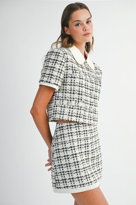 Sabrina Tweed Mini Skirt