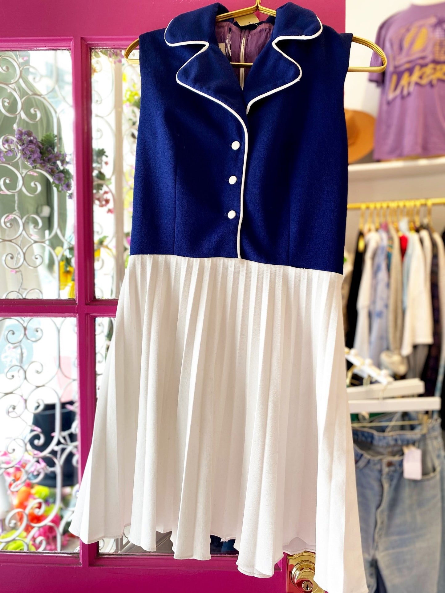 Sailor Mini Vintage Dress - Polkadots & Moonbeams LAVintageSailor Mini Vintage Dress