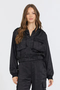 Satin Bomber - Polkadots & Moonbeams LAVintage HavanaBlackSSatin Bomber