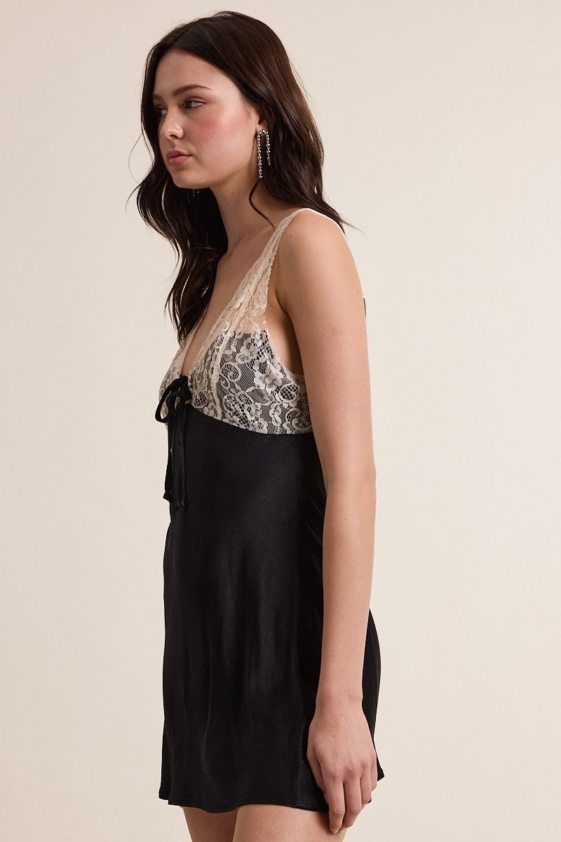 Satin Slip Mini - Polkadots & Moonbeams LAPolkadots & MoonbeamsBlackSSatin Slip Mini