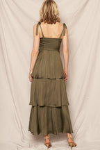 Satin Tiered Maxi - Polkadots & Moonbeams LAPolkadots & MoonbeamsGREENSSatin Tiered Maxi