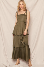 Satin Tiered Maxi - Polkadots & Moonbeams LAPolkadots & MoonbeamsGREENSSatin Tiered Maxi