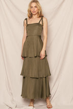 Satin Tiered Maxi - Polkadots & Moonbeams LAPolkadots & MoonbeamsGREENSSatin Tiered Maxi