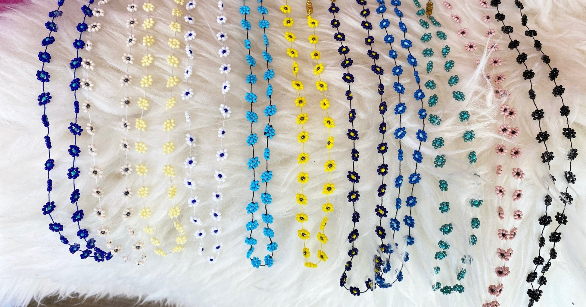 Sayulita Beaded Flower Necklace - Polkadots & Moonbeams LAMalibu DanaPinkSayulita Beaded Flower Necklace