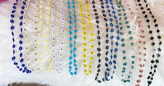 Sayulita Beaded Flower Necklace - Polkadots & Moonbeams LAMalibu DanaPinkSayulita Beaded Flower Necklace