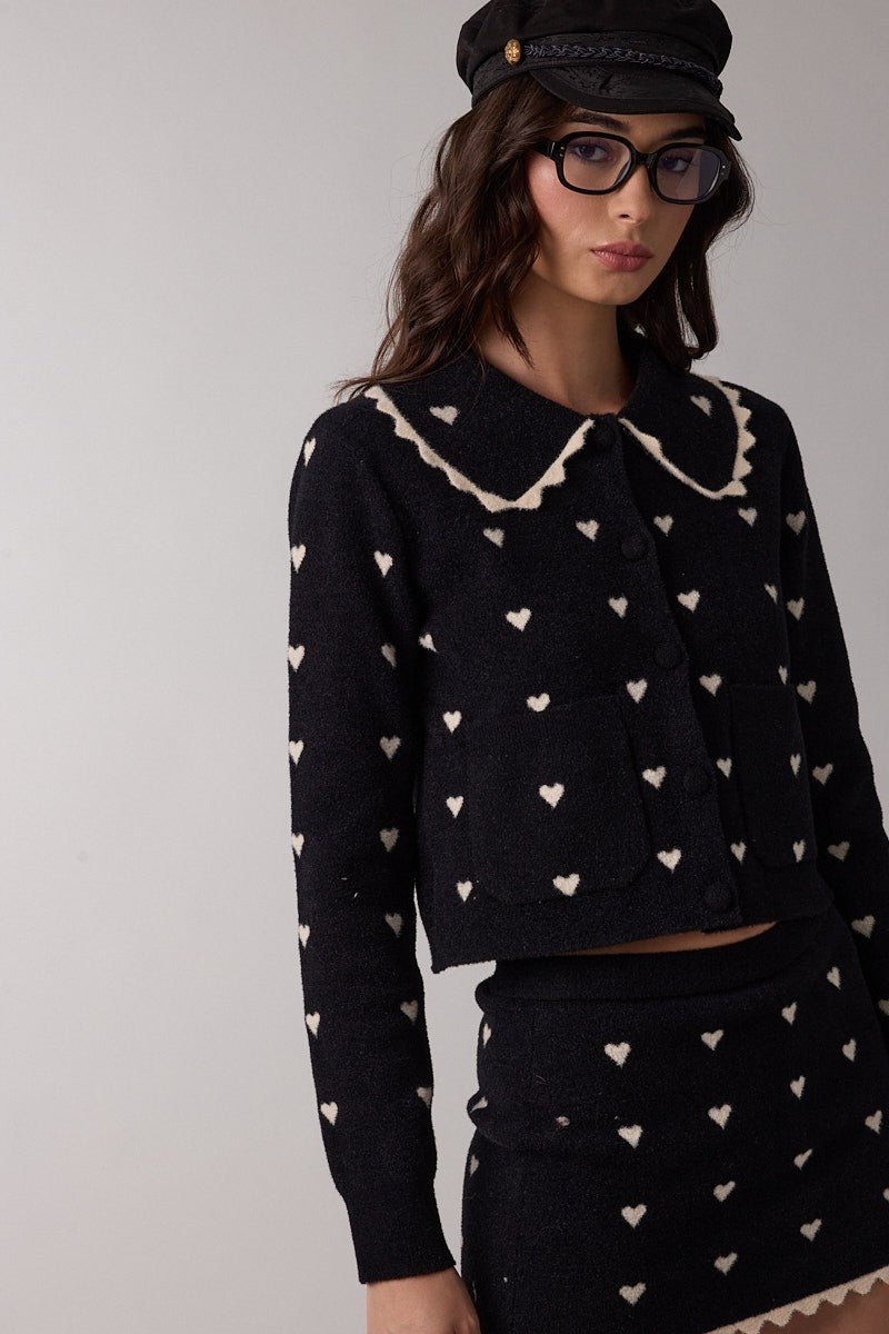 Scallop Cardigan - Polkadots & Moonbeams LAPolkadots & Moonbeams LABlackSScallop Cardigan