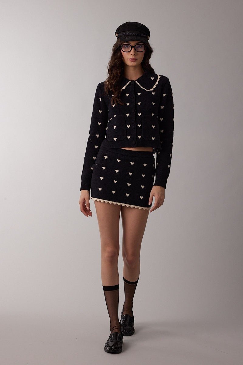 Scallop Cardigan - Polkadots & Moonbeams LAPolkadots & Moonbeams LABlackSScallop Cardigan