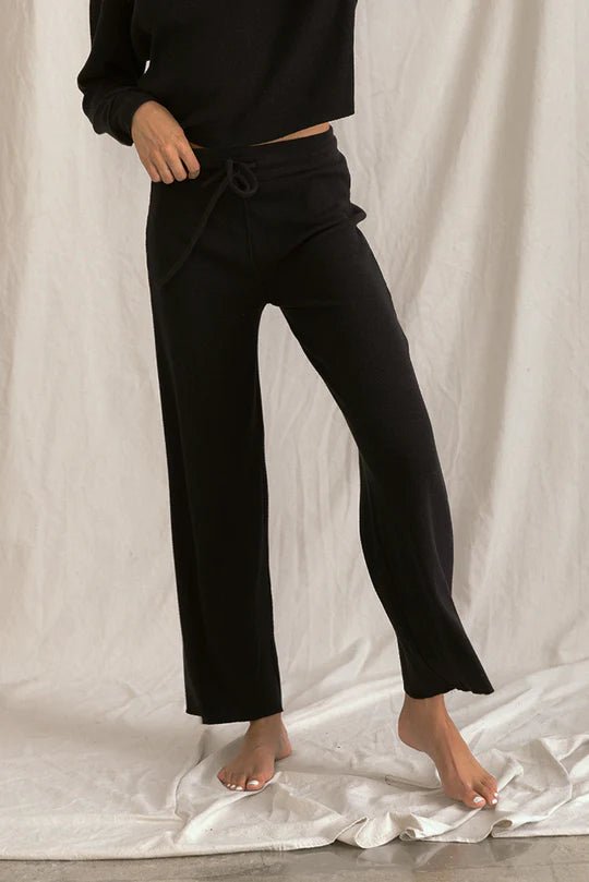 Selena Ribbed Pants - Polkadots & Moonbeams LAPerfect White TeeXSBLACKSelena Ribbed Pants