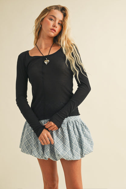 Sheer Long Sleeve Top