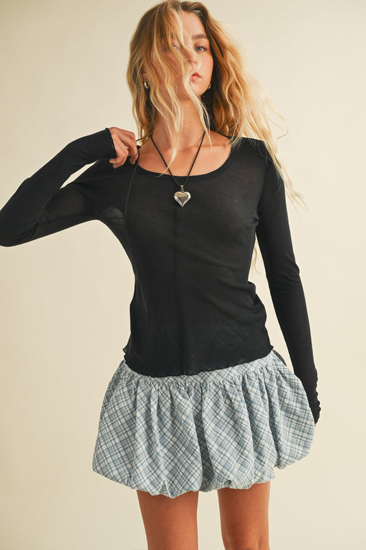 Sheer Long Sleeve Top