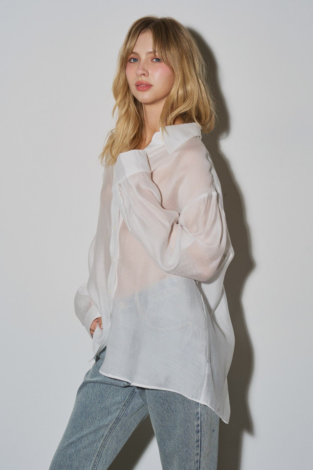 Sheer Blouse - Polkadots & Moonbeams LABeige BotanyWhiteS/MSheer Blouse