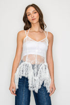 Sheer Lace Ruffle Tank - Polkadots & Moonbeams LAPolkadots & MoonbeamsWHITESSheer Lace Ruffle Tank