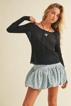 Sheer Long Sleeve Top - Polkadots & Moonbeams LAPolkadots & MoonbeamsBlackSSheer Long Sleeve Top