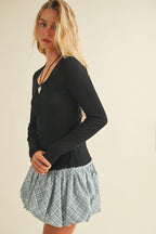 Sheer Long Sleeve Top - Polkadots & Moonbeams LAPolkadots & MoonbeamsBlackSSheer Long Sleeve Top
