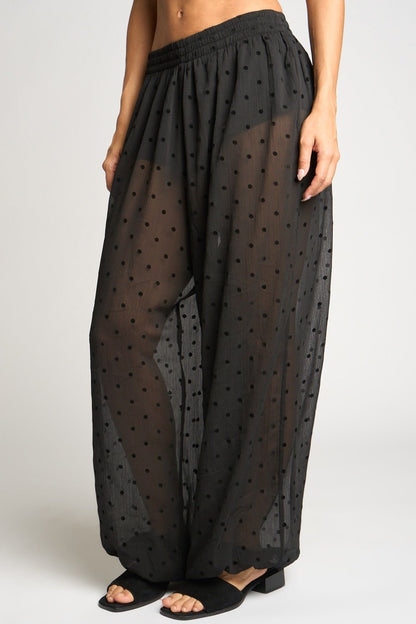 Sheer Polkadots Harem Pants - Polkadots & Moonbeams LAPolkadots & MoonbeamsBlackSSheer Polkadots Harem Pants