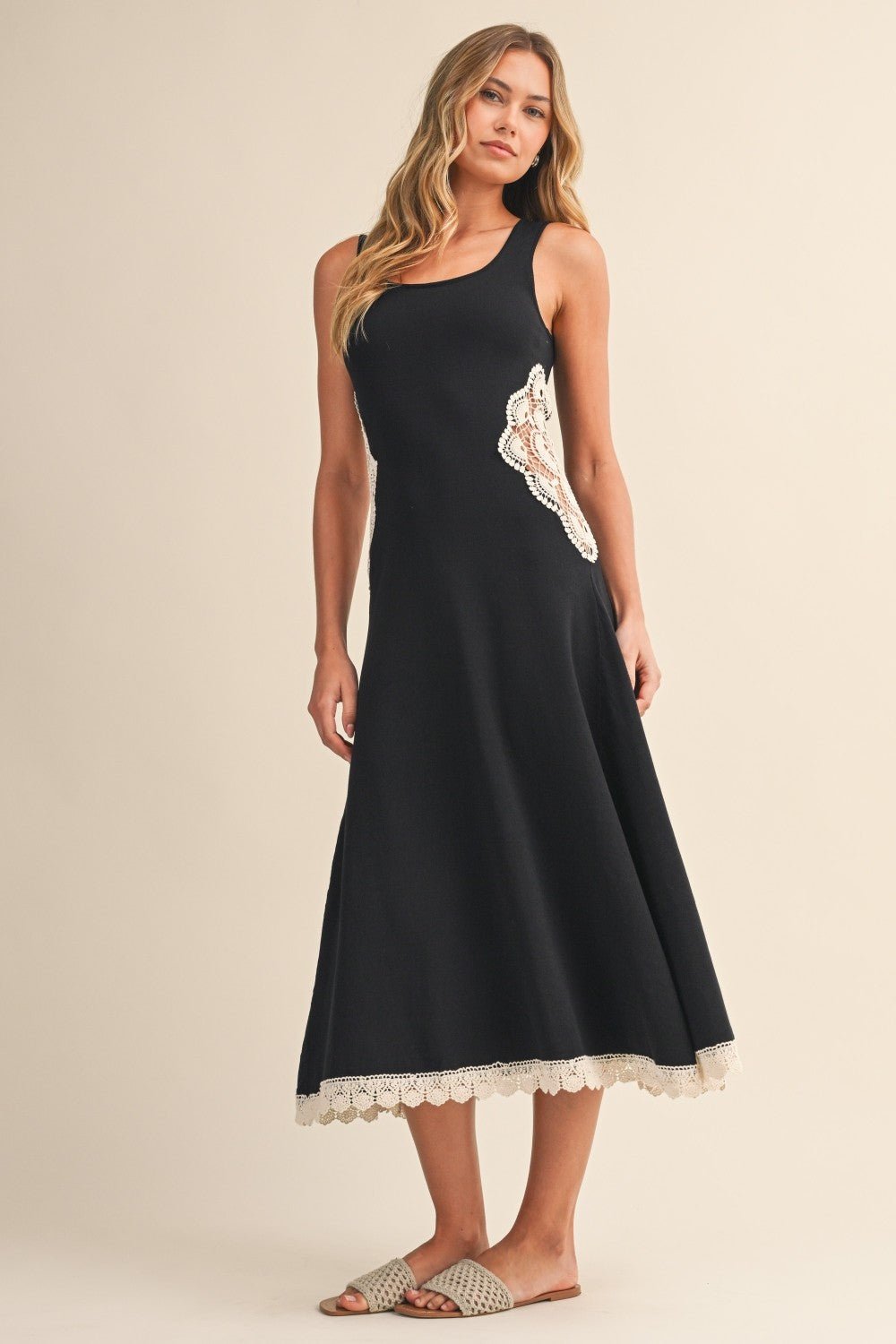 Side Crochet Midi - Polkadots & Moonbeams LAPolkadots & MoonbeamsBlackSSide Crochet Midi