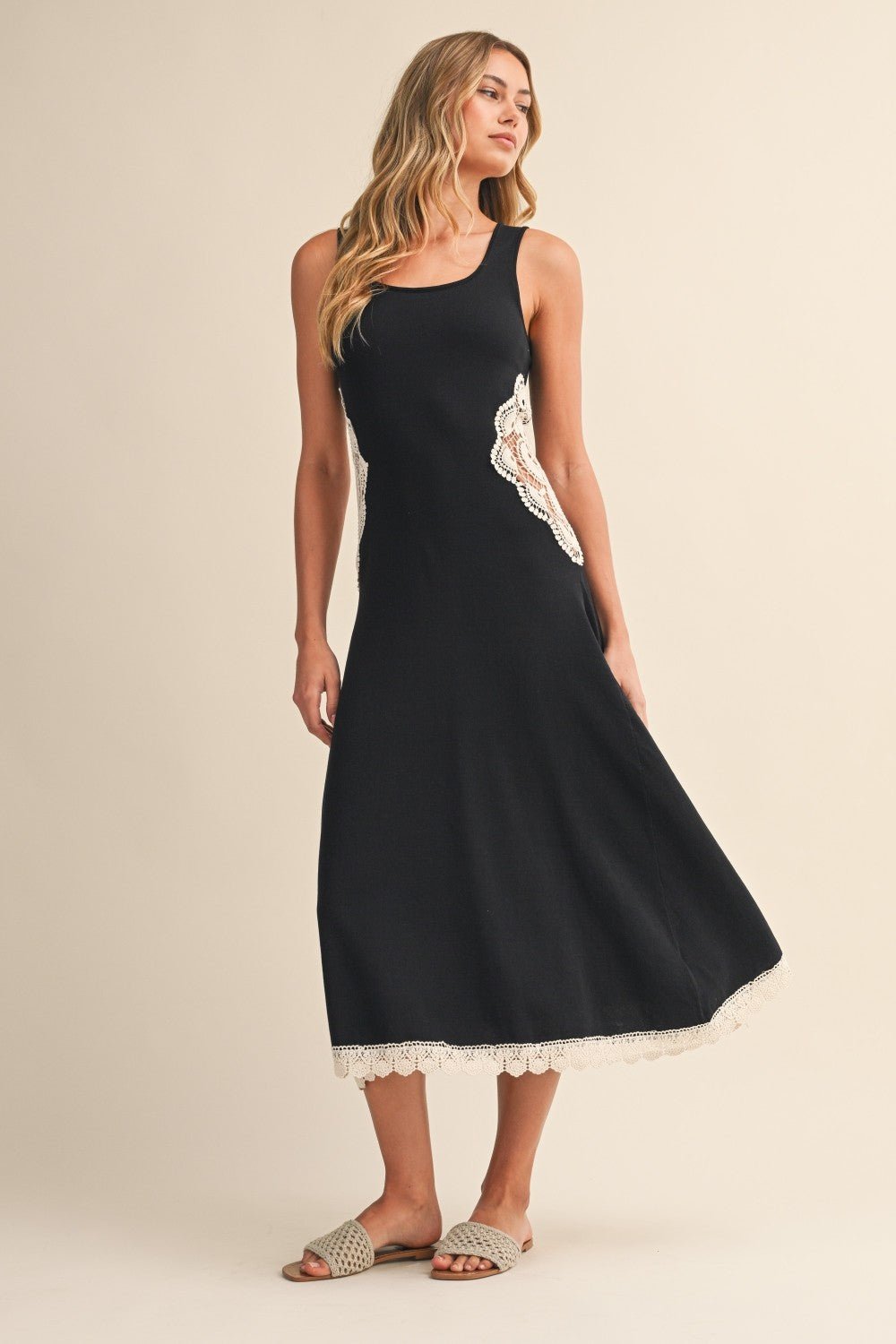 Side Crochet Midi - Polkadots & Moonbeams LAPolkadots & MoonbeamsBlackSSide Crochet Midi