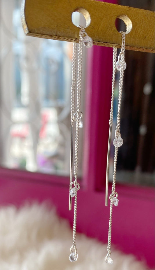 Silver Crystal Pully Earring - Polkadots & Moonbeams LAPolkadots & MoonbeamsSilver Crystal Pully Earring