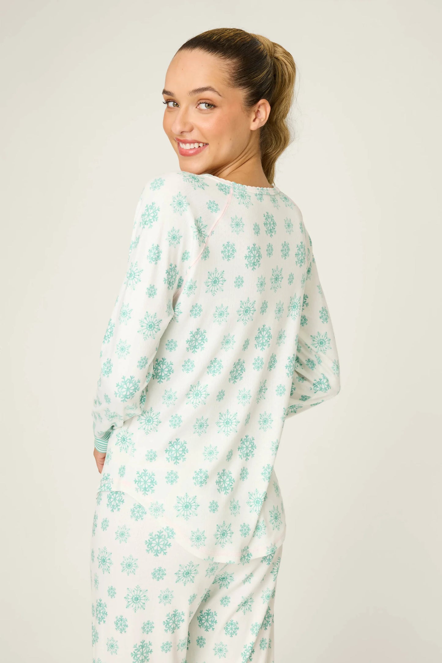 Snowflake Wishes Pointelle Henley