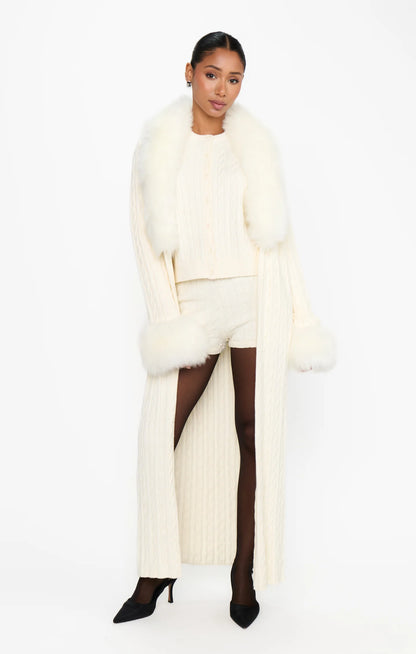 Stormi Cardigan Snow Cable Knit