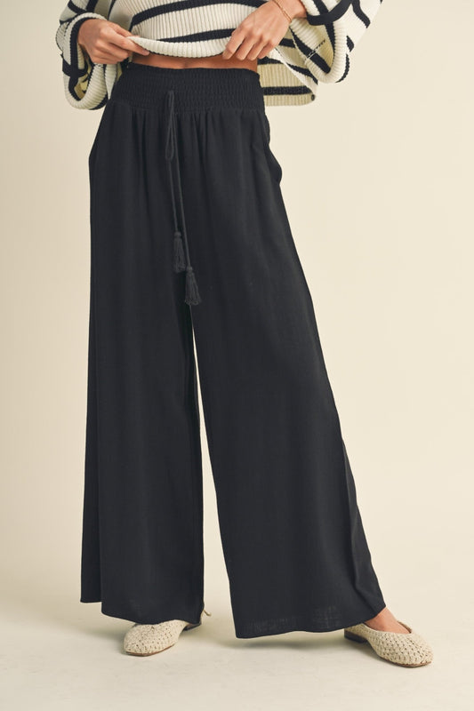 Tassel Linen Pants - Polkadots & Moonbeams LAPolkadots & MoonbeamsBLACKSTassel Linen Pants