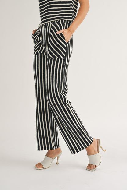Terry Cropped Stripe Pants - Polkadots & Moonbeams LAPolkadots & MoonbeamsBLACK/WHITESTerry Cropped Stripe Pants