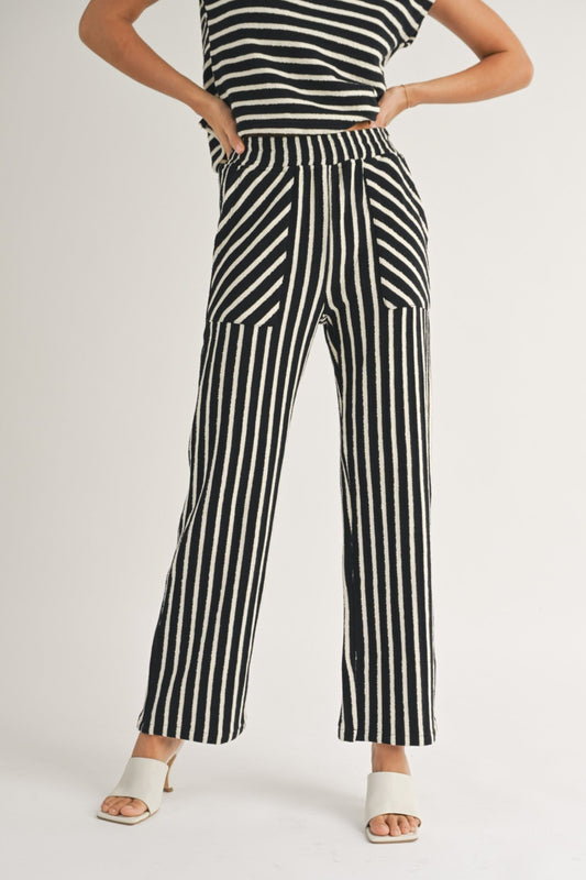 Terry Cropped Stripe Pants - Polkadots & Moonbeams LAPolkadots & MoonbeamsBLACK/WHITESTerry Cropped Stripe Pants