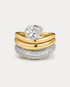 The Marais Wave Ring Set - Gold - Polkadots & Moonbeams LALuv AJSP26-R-MWRS-G-77SilverThe Marais Wave Ring Set - Gold