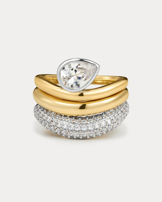 The Marais Wave Ring Set - Gold - Polkadots & Moonbeams LALuv AJSP26-R-MWRS-G-77SilverThe Marais Wave Ring Set - Gold