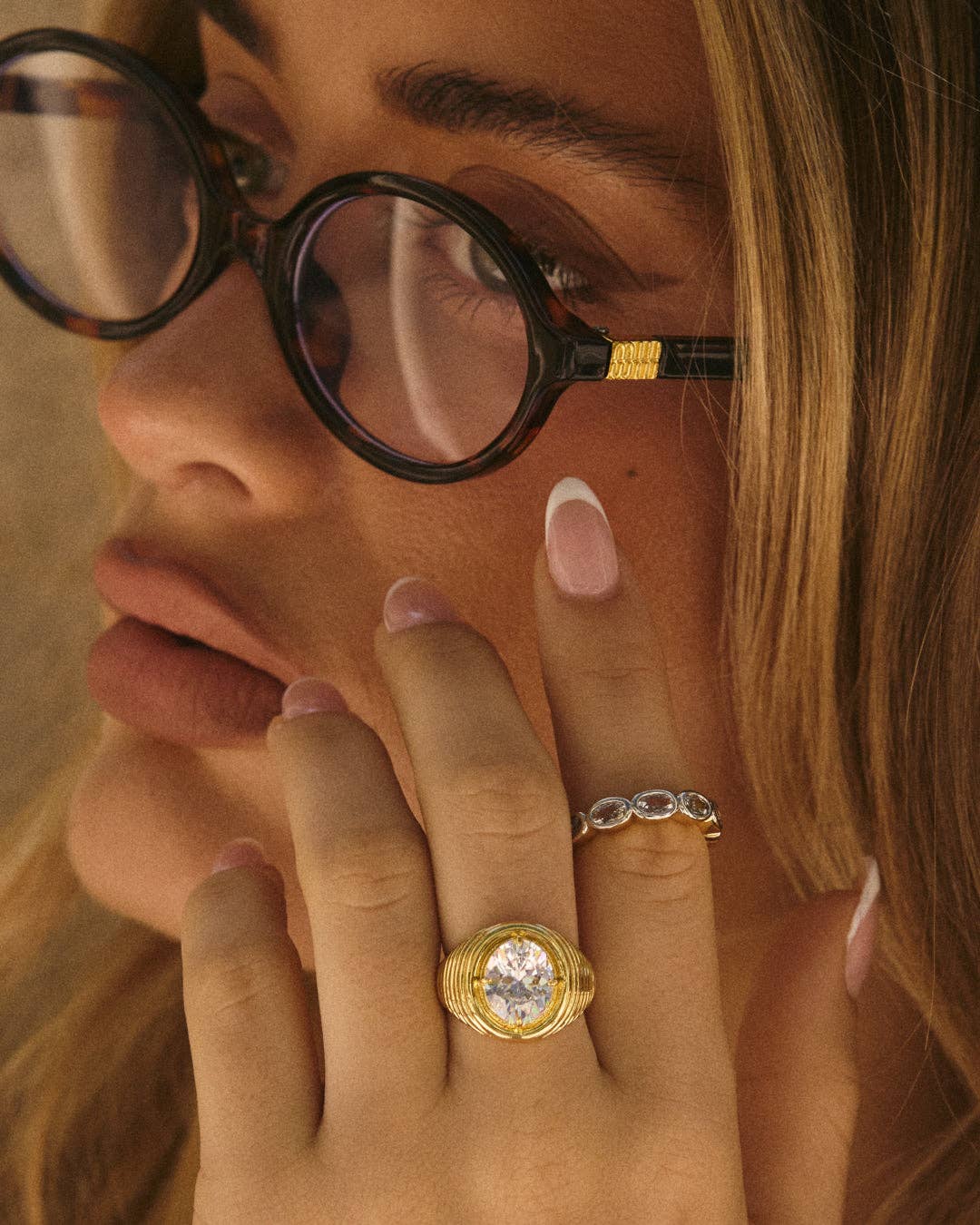 The Reve Ridged Signet Ring - Gold - Polkadots & Moonbeams LALuv AJSP26-R-RRSR-G-55SilverThe Reve Ridged Signet Ring - Gold