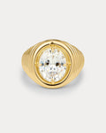 The Reve Ridged Signet Ring - Gold - Polkadots & Moonbeams LALuv AJSP26-R-RRSR-G-55SilverThe Reve Ridged Signet Ring - Gold