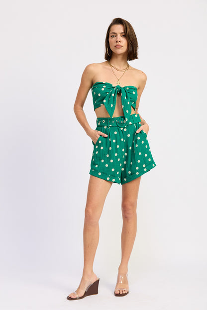 Polkadots Belted Shorts