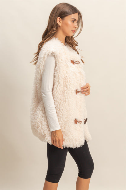 Toggle Faux Fur Vest