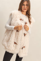 Toggle Faux Fur Vest - Polkadots & Moonbeams LAPolkadots & MoonbeamscreamSToggle Faux Fur Vest
