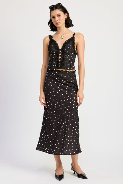 Torn Away Polkadots Maxi Skirt