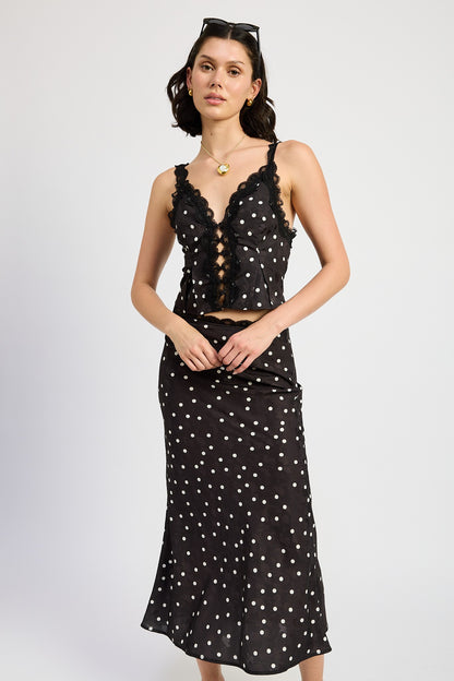 Torn Away Polkadots Maxi Skirt