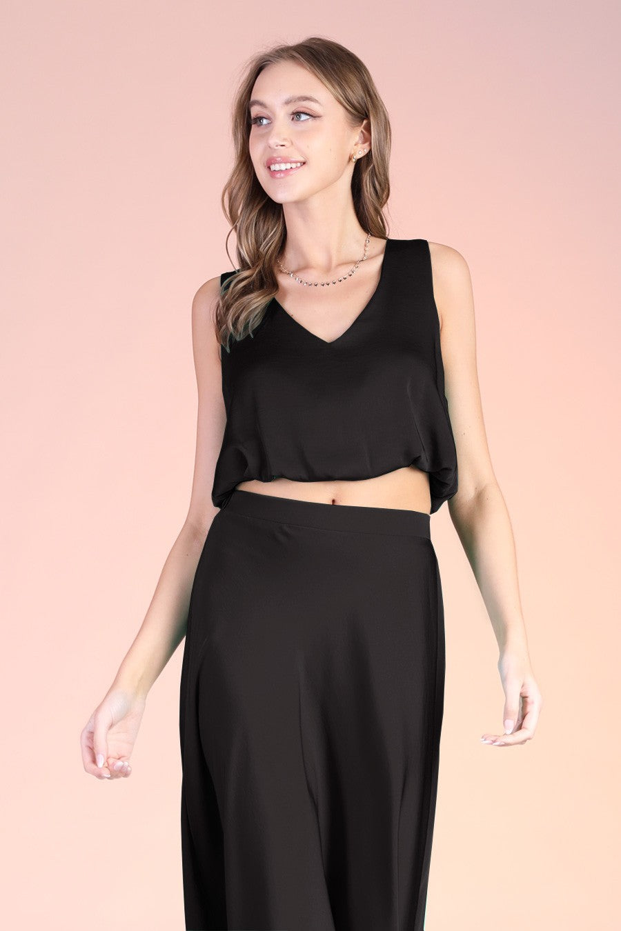 Washed Silky Crop Top