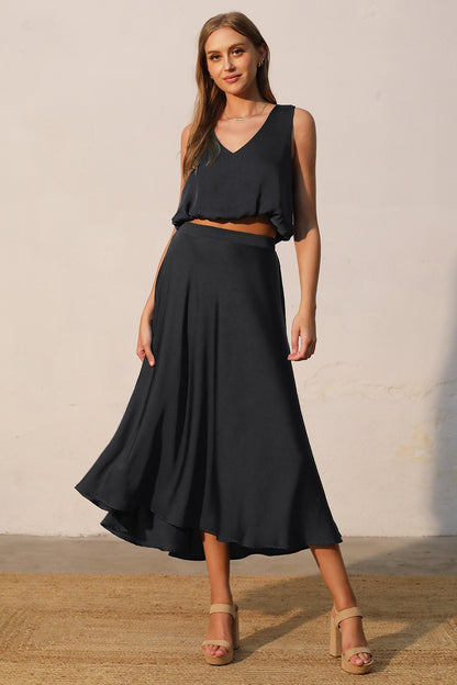 Washed Silky Crop Top