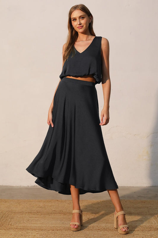 Washed Silky Crop Top