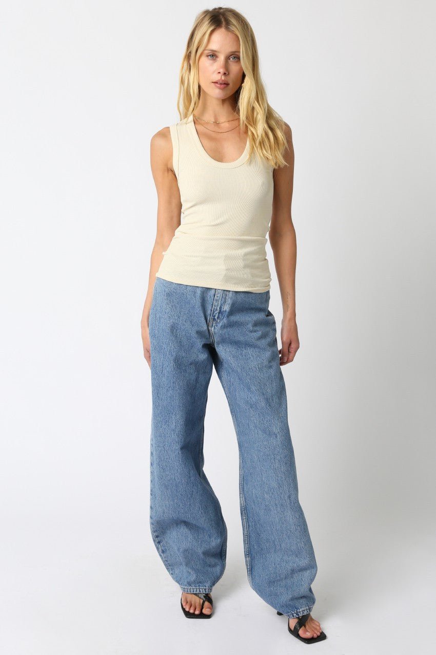 U Scoop Ribbed Top - Polkadots & Moonbeams LAPolkadots & MoonbeamsGraySU Scoop Ribbed Top