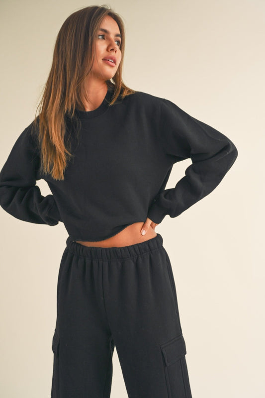 Utility Cropped Fleece Sweatshirt - Polkadots & Moonbeams LAPolkadots & MoonbeamsSBLACKUtility Cropped Fleece Sweatshirt