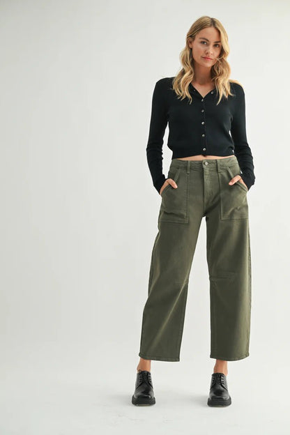 Utility Seamed Barrel Jean - Polkadots & Moonbeams LAJust Black DenimGreen24Utility Seamed Barrel Jean