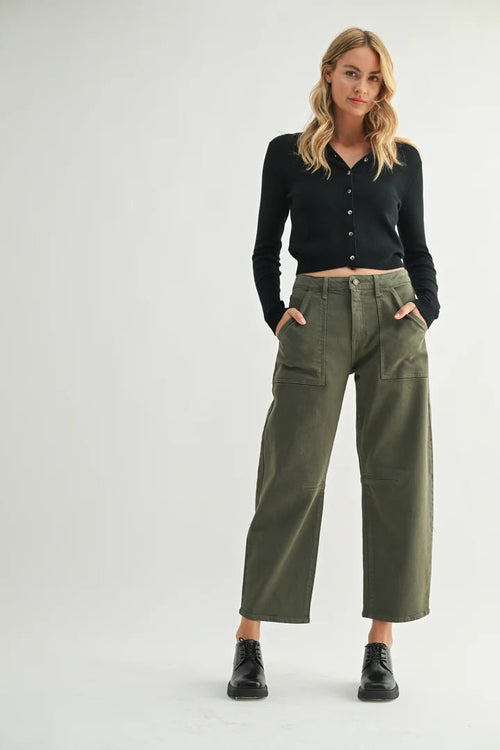 Utility Seamed Barrel Jean - Polkadots & Moonbeams LAJust Black DenimGreen24Utility Seamed Barrel Jean