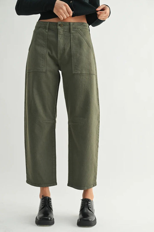 Utility Seamed Barrel Jean - Polkadots & Moonbeams LAJust Black DenimGreen24Utility Seamed Barrel Jean