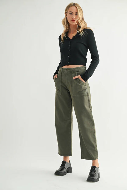 Utility Seamed Barrel Jean - Polkadots & Moonbeams LAJust Black DenimGreen24Utility Seamed Barrel Jean